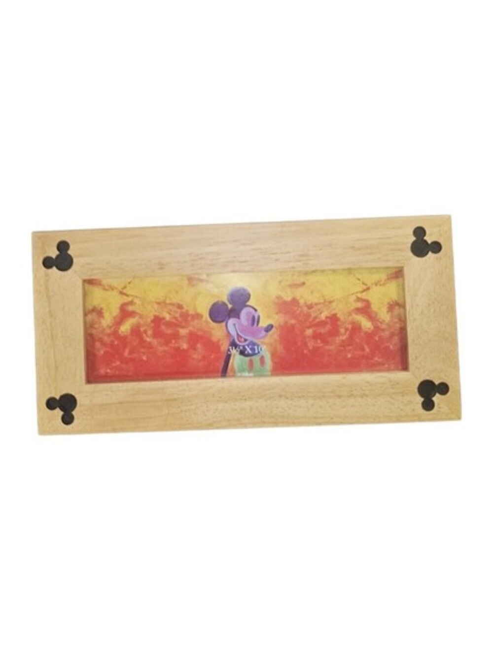 Disney Store Mickey Mouse Solid Wood Picture Frame 3.5"x10" NEW HTF